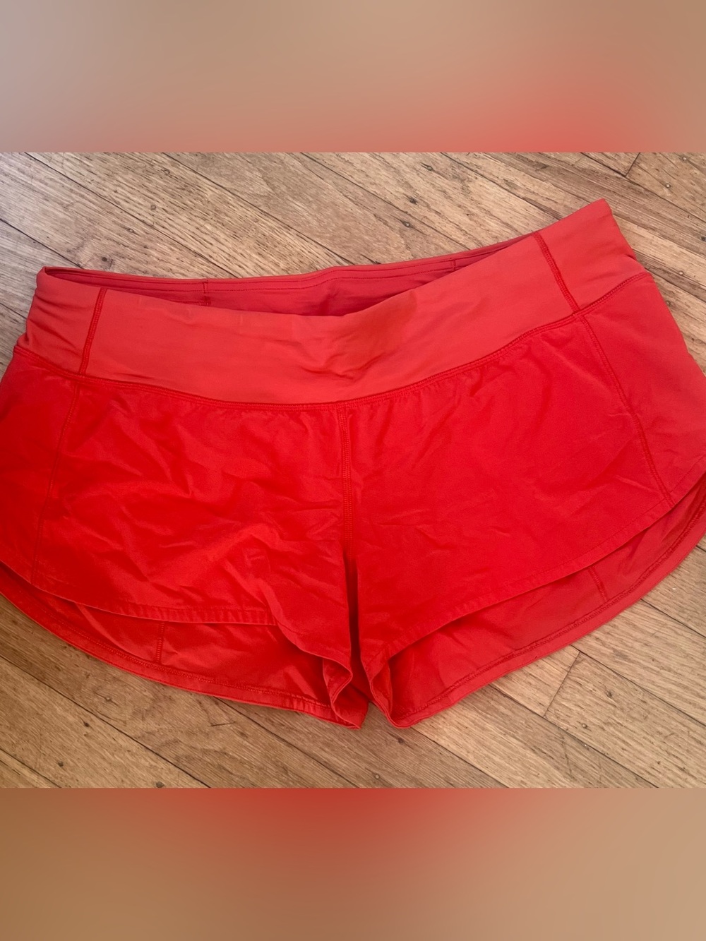 Lululemon Athletic Shorts Trio - black Camo, orange- bundle size 10&12 - Picture 2 of 7